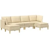 Modulinė sofa su laikymo vieta 6 vnt. Kreminė Audinys
