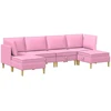 Modulinė sofa su laikymo vieta 6 vnt. Rožinė Audinys