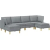 Modulinė sofa su laikymo vieta 6 vnt. Šviesiai pilka Audinys