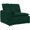 Modulinė sofa su pagalvėlėmis, aksominė, tamsiai žalia