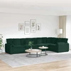 Modulinė sofa su pagalvėlėmis, aksominė, tamsiai žalia