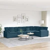 Modulinė sofa su pagalvėlėmis, aksominė, mėlyna