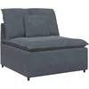 Modulinė sofa su pagalvėlėmis, aksominė, tamsiai pilka