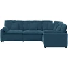 Modulinė sofa su pagalvėlėmis, aksominė, mėlyna