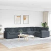 Modulinė sofa su pagalvėlėmis, aksominė, tamsiai pilka