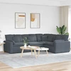 Modulinė sofa su pagalvėlėmis, aksominė, tamsiai pilka