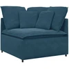 Modulinė sofa su pagalvėlėmis, aksominė, mėlyna
