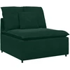 Modulinė sofa su pagalvėlėmis, aksominė, tamsiai žalia