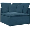 Modulinė sofa su pagalvėlėmis, aksominė, mėlyna