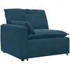 Modulinė sofa su pagalvėlėmis, aksominė, mėlyna