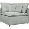 Modulinė sofa su pagalvėlėmis, aksominė, šviesiai pilka
