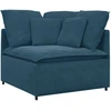 Modulinė sofa su pagalvėlėmis, aksominė, mėlyna