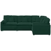 Modulinė sofa su pagalvėlėmis, aksominė, tamsiai žalia
