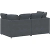 Modulinė sofa su pagalvėlėmis, aksominė, tamsiai pilka