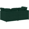 Modulinė sofa su pagalvėlėmis, aksominė, tamsiai žalia