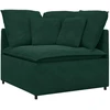 Modulinė sofa su pagalvėlėmis, aksominė, tamsiai žalia