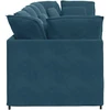 Modulinė sofa su pagalvėlėmis, aksominė, mėlyna
