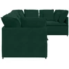 Modulinė sofa su pagalvėlėmis, aksominė, tamsiai žalia