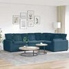 Modulinė sofa su pagalvėlėmis, aksominė, mėlyna