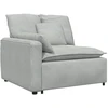 Modulinė sofa su pagalvėlėmis, aksominė, šviesiai pilka