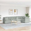 Modulinė sofa su pagalvėlėmis, aksominė, šviesiai pilka