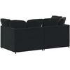 Modulinė sofa su pagalvėlėmis, aksominė, juoda