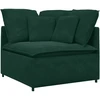 Modulinė sofa su pagalvėlėmis, aksominė, tamsiai žalia