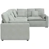 Modulinė sofa su pagalvėlėmis, aksominė, šviesiai pilka