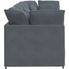 Modulinė sofa su pagalvėlėmis, aksominė, tamsiai pilka