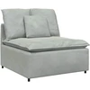 Modulinė sofa su pagalvėlėmis, aksominė, šviesiai pilka