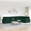 Modulinė sofa su pagalvėlėmis, aksominė, tamsiai žalia