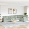 Modulinė sofa su pagalvėlėmis, aksominė, šviesiai pilka