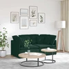 Modulinė sofa su pagalvėlėmis, aksominė, tamsiai žalia
