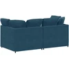 Modulinė sofa su pagalvėlėmis, aksominė, mėlyna