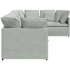 Modulinė sofa su pagalvėlėmis, aksominė, šviesiai pilka