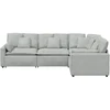 Modulinė sofa su pagalvėlėmis, aksominė, šviesiai pilka