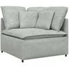 Modulinė sofa su pagalvėlėmis, aksominė, šviesiai pilka