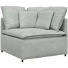 Modulinė sofa su pagalvėlėmis, aksominė, šviesiai pilka