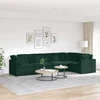 Modulinė sofa su pagalvėlėmis, aksominė, tamsiai žalia