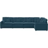 Modulinė sofa su pagalvėlėmis, aksominė, mėlyna