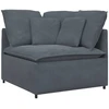Modulinė sofa su pagalvėlėmis, aksominė, tamsiai pilka