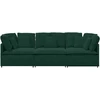 Modulinė sofa su pagalvėlėmis, aksominė, tamsiai žalia