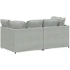 Modulinė sofa su pagalvėlėmis, aksominė, šviesiai pilka