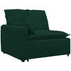 Modulinė sofa su pagalvėlėmis, aksominė, tamsiai žalia