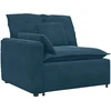 Modulinė sofa su pagalvėlėmis, aksominė, mėlyna