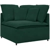 Modulinė sofa su pagalvėlėmis, aksominė, tamsiai žalia