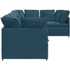 Modulinė sofa su pagalvėlėmis, aksominė, mėlyna
