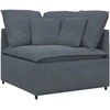 Modulinė sofa su pagalvėlėmis, aksominė, tamsiai pilka