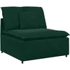 Modulinė sofa su pagalvėlėmis, aksominė, tamsiai žalia