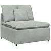 Modulinė sofa su pagalvėlėmis, aksominė, šviesiai pilka
